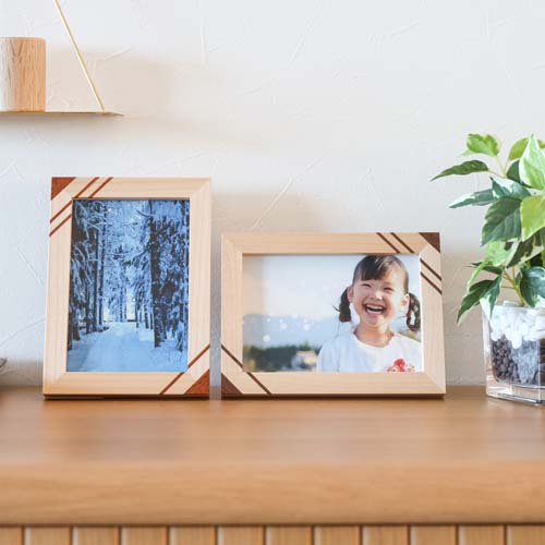 【未使用】2004年　ウサハナ　フォトスタンド　フォトフレーム　写真立て 名入れ フォトフレーム 写真立て レザー 2面 L判 リサイクル レザー