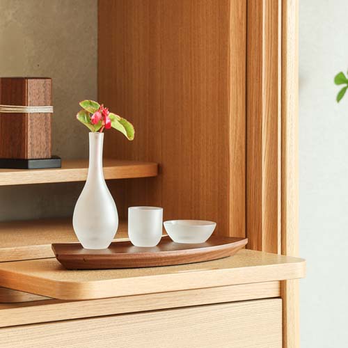 静岡家具 大伸木工 Daishin 小さな具足 国産家具 ガラス製 仏壇