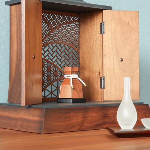 静岡家具 大伸木工 Daishin 結びの小壺 巾着 国産家具 無垢 仏壇