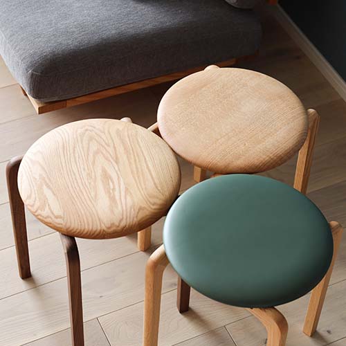 府中家具 DENTO 伝統工芸 LISCIO リッショ 4本脚スツール 国産家具