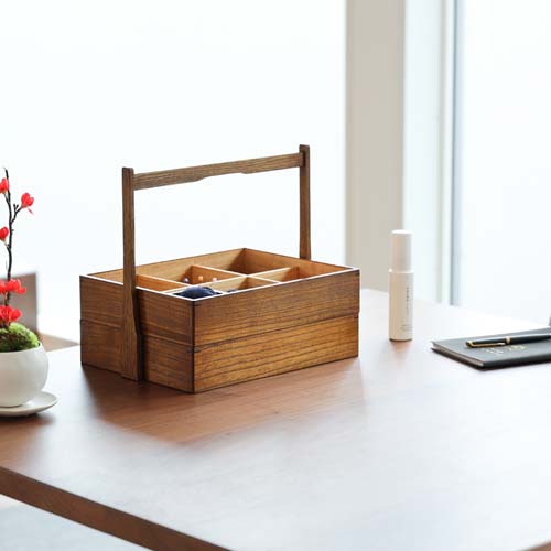 2江戸指物 池ノ端京屋 小物入れ 木製小物入れ 木の工芸品 和家具 江戸指物 池ノ端京屋 蓋付き2段和装小物収納箱 欅小物入れ 木製