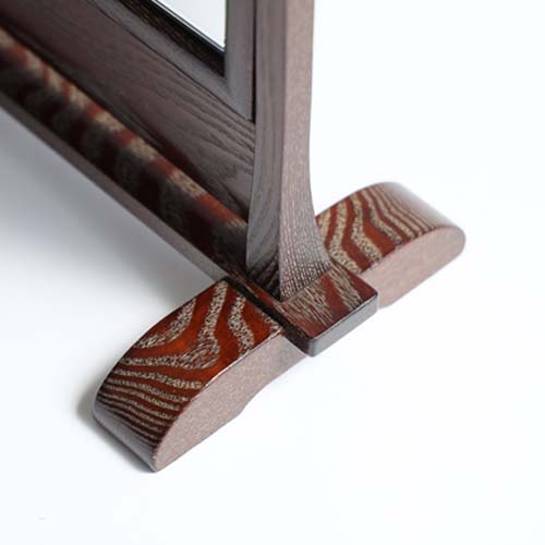 江戸指物 立鏡 伝統工芸品 木製 卓上ミラー アッシュ | MUKU工房