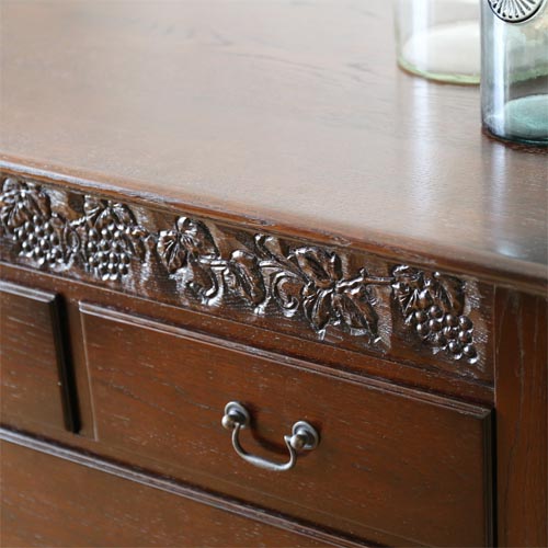 アンティーク調 チェスト4段 EZO製 エゾ クラッシック ブラウン アンティーク調 チェスト4段 EZO製 エゾ クラッシック ブラウン