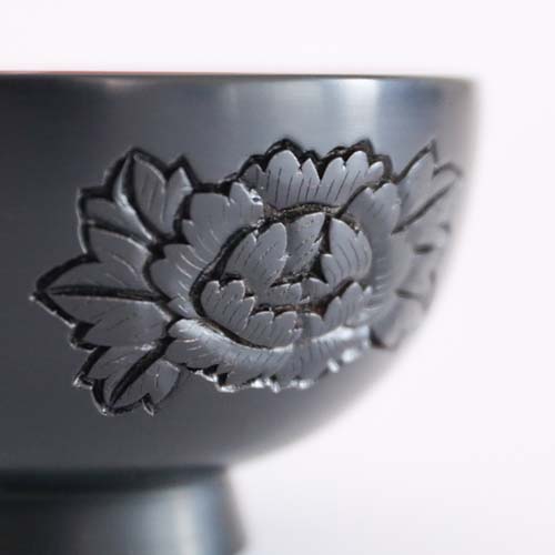 村上木彫堆朱 藤井漆工 お椀 牡丹 伝統工芸品 木製 ボウル | MUKU工房