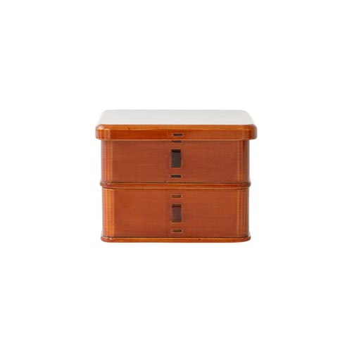 【真作】掛軸　双幅　弁慶と牛若丸　逸品　共箱入　O16 飛騨春慶 福壽漆器店 隅丸二段弁当箱 伝統工芸品 木製 弁当箱