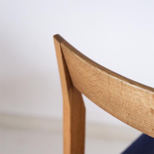 展示品 旭川家具 ファイングレーン グランディスダイニングチェア ナラ無垢材 モダン ダイニングチェア/背部籠目編み アッシュ材布貼ウレタン