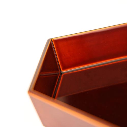 漆器　竹80亀甲鉢　溜春慶　瓢箪 飛騨春慶 元田漆器 八角鉢 伝統工芸品 木製 ボウル | MUKU工房