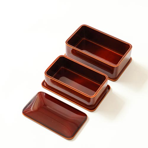 飛騨春慶 元田漆器 隅丸入子弁当箱 伝統工芸品 木製 弁当箱／箸箱