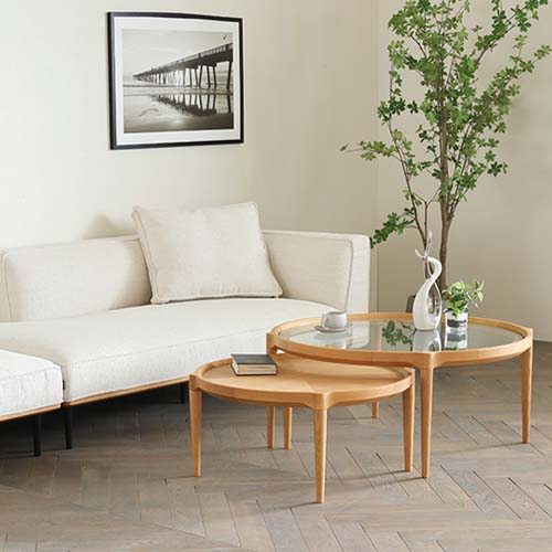 各地の名工房 浜本工芸 No.6000 ネストテーブル ウッド 国産家具 無垢