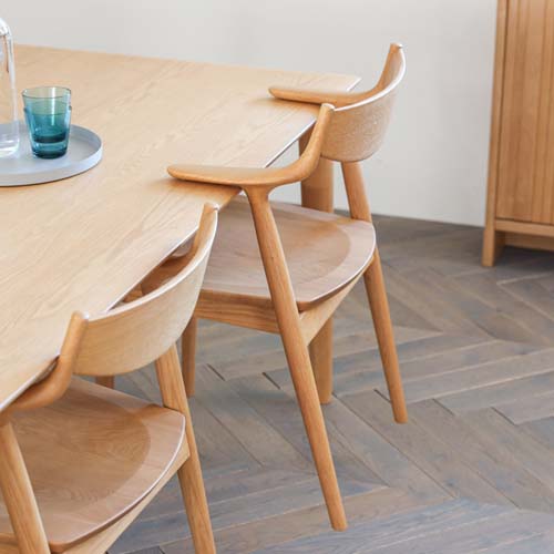 各地の名工房 Hamamoto kogei 浜本工芸 No.7000 ダイニングチェア 板座