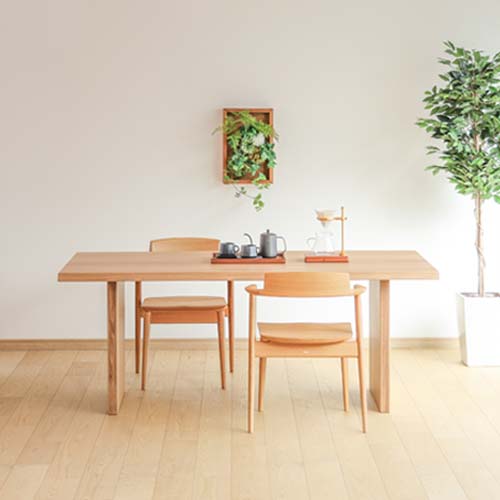 飛騨家具 HIDA 飛騨産業 Jin Dining 侭ダイニング 耳付形天板 板脚