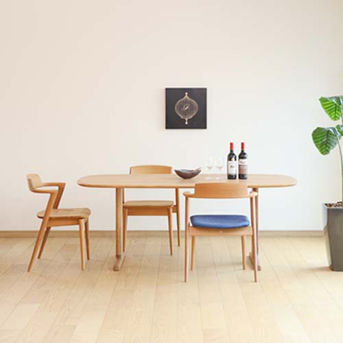 飛騨産業　JIN　ダイニングテーブル　単品 飛騨家具 HIDA 飛騨産業 Jin Dining 侭ダイニング 長方形天板 角