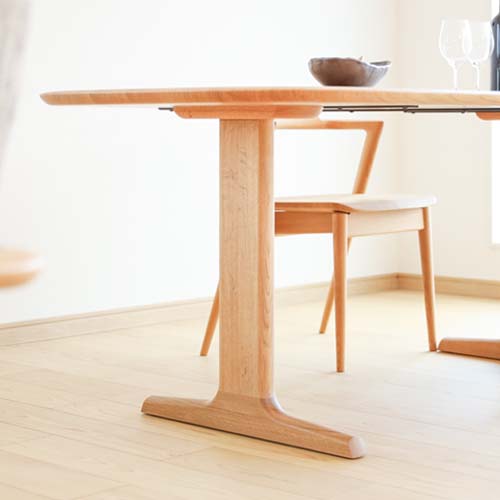 飛騨家具 HIDA 飛騨産業 Jin Dining 侭ダイニング オーバル型天板 T脚