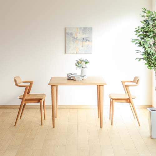 スキップスキップ①飛騨産業ダイニングテーブル 飛騨家具 hida 飛騨産業 Jin Dining 侭ダイニング 正方形角丸形