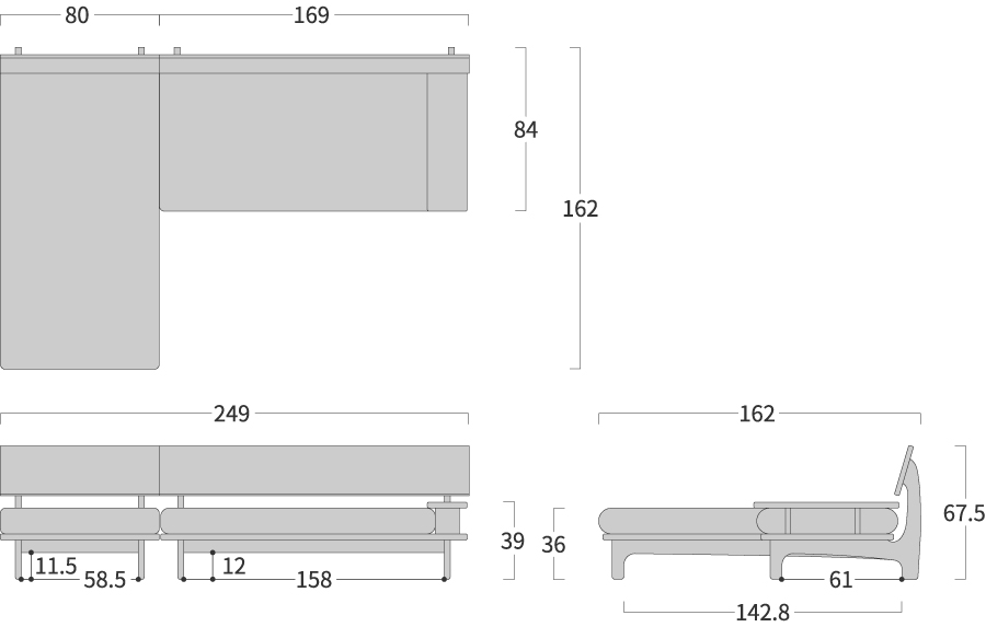 Hida furniture HIDA Morinokotoba Forest words Corner sofa Japanese