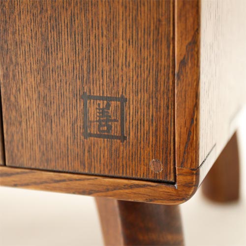 総無垢楢（ナラ）材キャビネット 旭川家具 家具工房伊庭善 楢キャビネット 国産家具 無垢