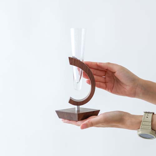 旭川クラフト JUN COBO 淳工房 Ki Glass 木グラス 一輪挿し 角台 国産