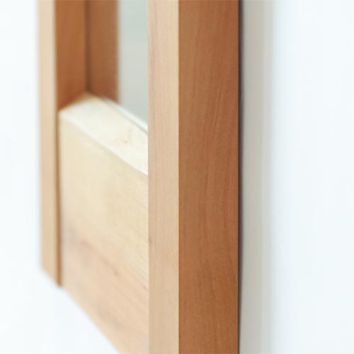 飛騨家具 kijiya 家具工房雉子舎 鏡 サイ 国産家具 無垢 ミラー レッド