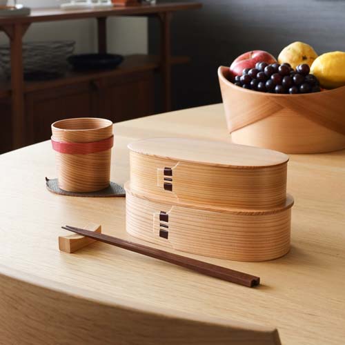 大館曲げわっぱ 栗久 弁当箱 小判入子 伝統工芸品 木製 弁当箱 | MUKU工房