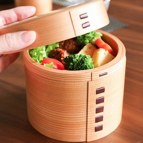 大館曲げわっぱ 栗久 弁当箱 丸二段 伝統工芸品 木製 弁当箱 | MUKU工房