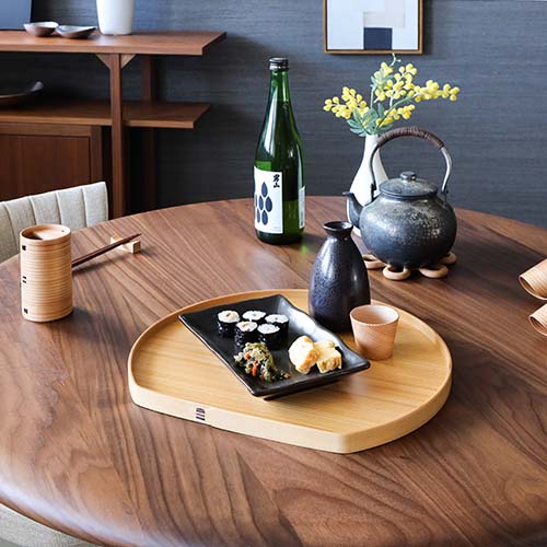 大館曲げわっぱ 栗久 半月盆 伝統工芸品 木製 トレー | MUKU工房