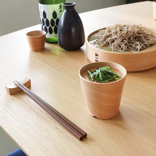 大館曲げわっぱ 栗久 そばちょこ 薬味皿付 伝統工芸品 木製 コップ
