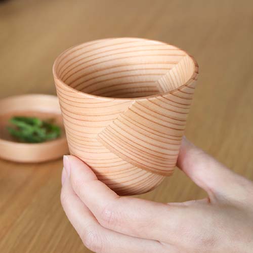 大館曲げわっぱ 栗久 そばちょこ 薬味皿付 伝統工芸品 木製 コップ