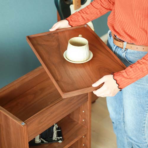 EGK30 北海道 ウサミ木工 カフェワゴン ウォールナット キャスター付き EGK30 北海道 ウサミ木工 カフェワゴン ウォールナット キャスター付き