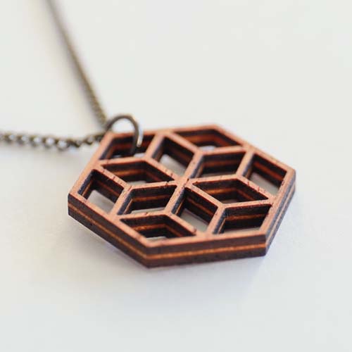 各地の名工房 MORI KOUGEI 森工芸 geometric pendant 幾何学模様の木の