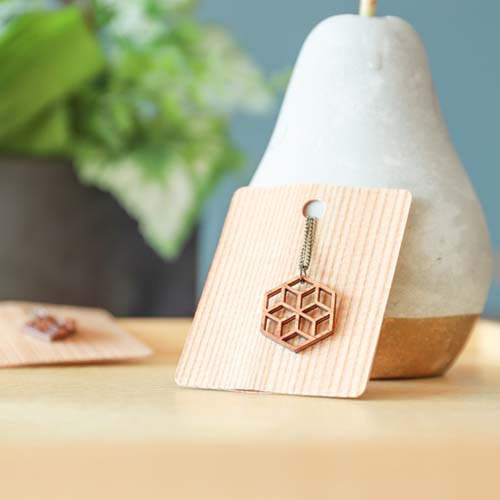 各地の名工房 MORI KOUGEI 森工芸 geometric pendant 幾何学模様