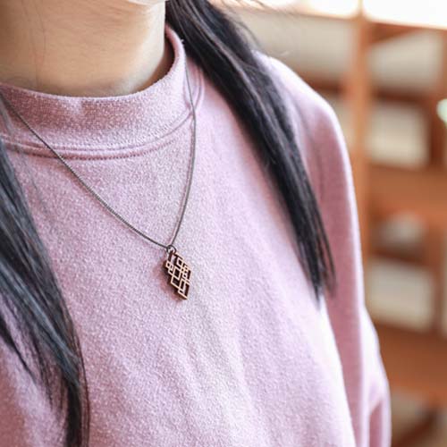 各地の名工房 MORI KOUGEI 森工芸 geometric pendant 幾何学模様の木の