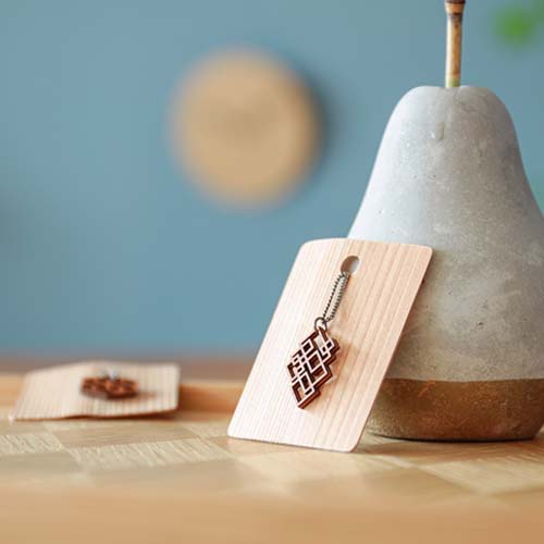 各地の名工房 MORI KOUGEI 森工芸 geometric pendant 幾何学模様の木の