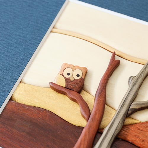 旭川クラフト Pecker 工房ペッカー E6 寄せ木額 国産クラフト