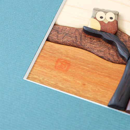 旭川クラフト Pecker 工房ペッカー E6 寄せ木額 国産クラフト 木製