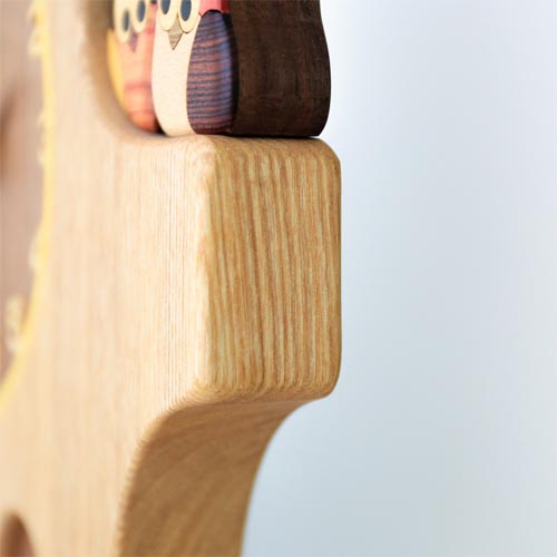 旭川クラフト Pecker 工房ペッカー F43 切株振り子時計 森のふくろう