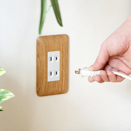 旭川クラフト Pecker 工房ペッカー マイコンセントプレート 円