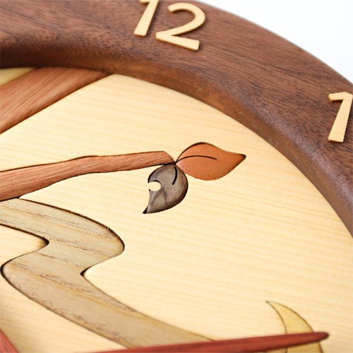 旭川クラフト Pecker 工房ペッカー WF 寄せ木振り子時計 国産クラフト