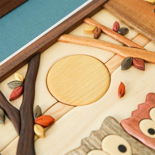 旭川クラフト Pecker 工房ペッカー YO-F 寄せ木絵 ふくろう 国産