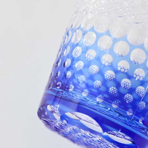 江戸切子 SAIHO 硝子工房彩鳳 Crystal クリスタル M-204 オールド 菊