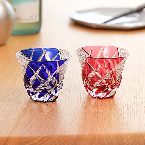 江戸切子 SAIHO 硝子工房彩鳳 Crystal クリスタル M-844 ぐい呑