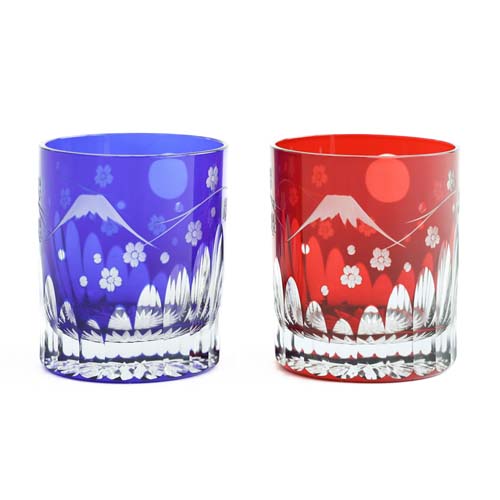 江戸切子 SAIHO 硝子工房彩鳳 M-123 オールド 富士桜 伝統工芸品