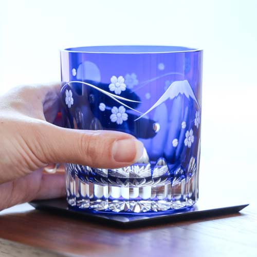 江戸切子 SAIHO 硝子工房彩鳳 M-123 オールド 富士桜 伝統工芸品