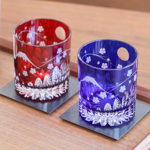 江戸切子 SAIHO 硝子工房彩鳳 M-123 オールド 富士桜 伝統工芸品