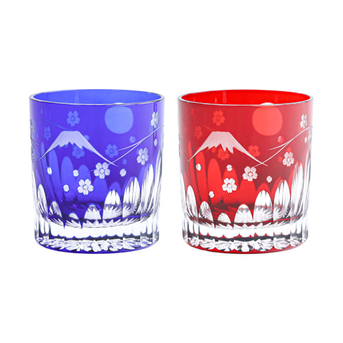 江戸切子 SAIHO 硝子工房彩鳳 M-123 オールド 富士桜 伝統工芸品