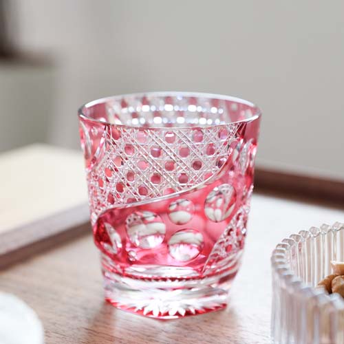 江戸切子 SAIHO 硝子工房彩鳳 M-250 オールド 八角篭目 伝統工芸品
