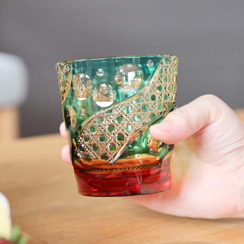 ガラスコップ 縁みどり 明治時代 YH98 昭和レトロ 明治アイスクリーム