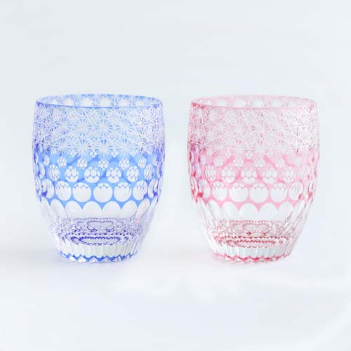 江戸切子 SAIHO 硝子工房彩鳳 M-404 タンブラー 万華鏡菊繋ぎに玉重