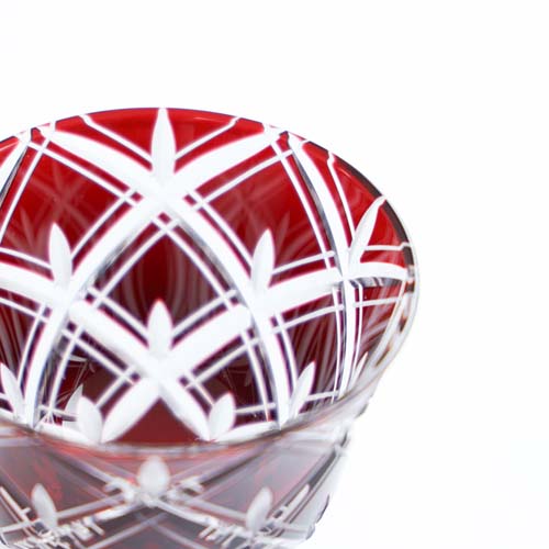 江戸切子 SAIHO 硝子工房彩鳳 M-57 ぐい呑 重矢来 伝統工芸品 ガラス製