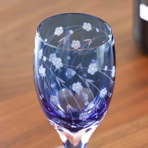 江戸切子 SAIHO 硝子工房彩鳳 M-64 足付ビール杯 桜 伝統工芸品 ガラス