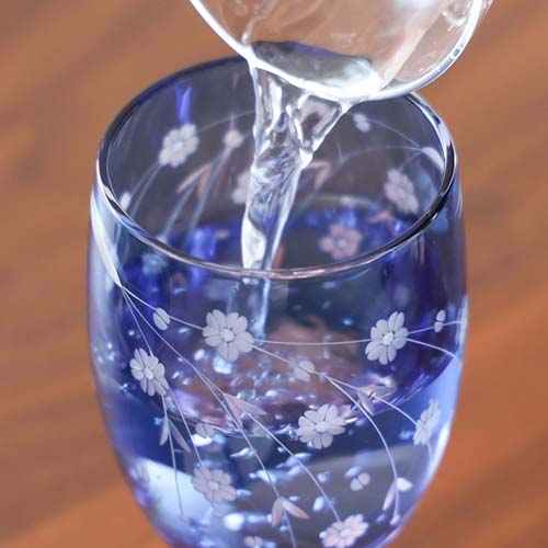江戸切子 SAIHO 硝子工房彩鳳 M-64 足付ビール杯 桜 伝統工芸品 ガラス